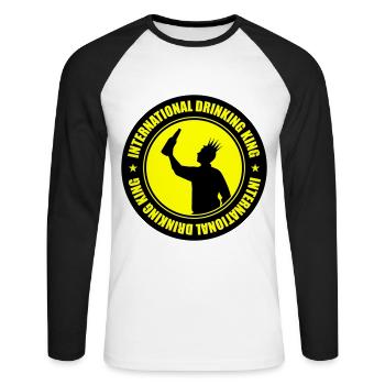 Boire Roi Dire De Fête - T-shirt baseball manches longues Homme - blanc/noir - Devant - Nik (191cm)