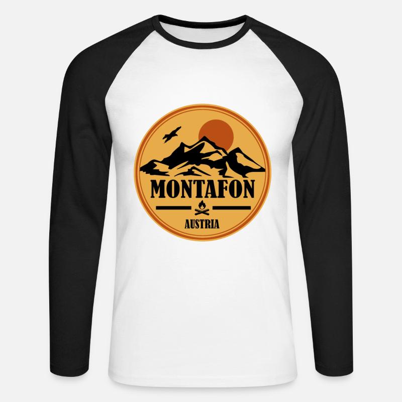 Montafon - Maglia da baseball a manica lunga da uomo - bianco/nero