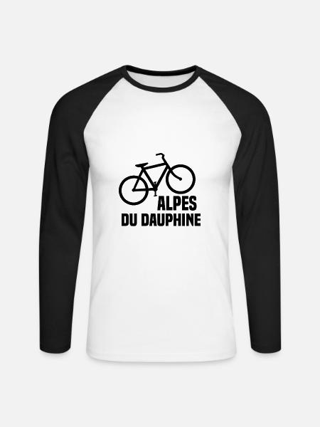 Alpen Fahrrad - Unisex Baseballshirt langarm - Weiß/Schwarz