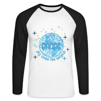 Dansez dans le monde entier - T-shirt baseball manches longues Homme - blanc/noir - Devant - Nik (191cm)