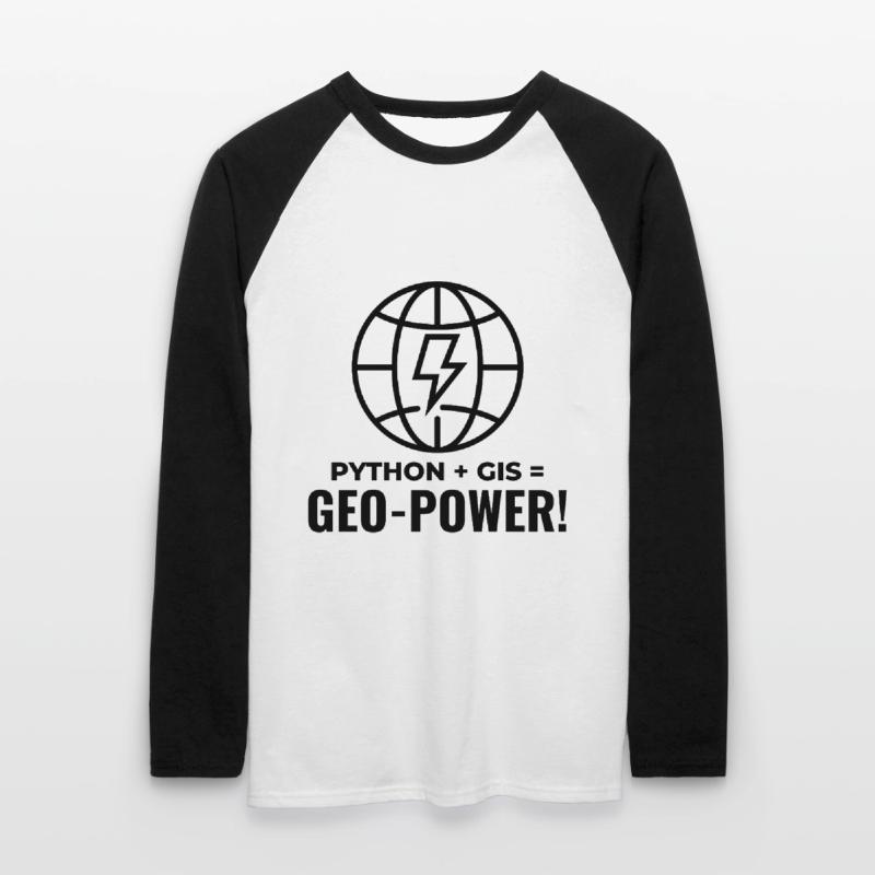 Python GIS Geo-Power Programming Geospatial Unisex Long Sleeve Baseball T-Shirt