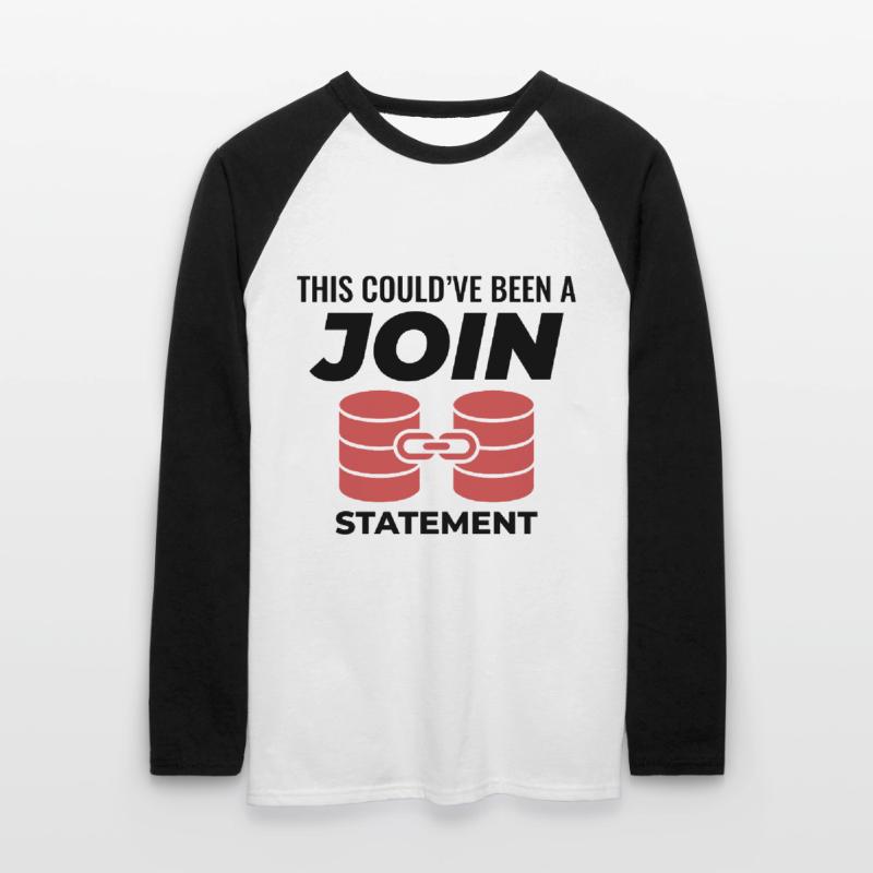 SQL Join Database, instruction de programmation des données T-shirt baseball manches longues Homme