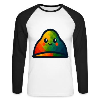 WPAP Polygon Kawaii Style Baby Toy Hat - Unisex Long Sleeve Baseball T-Shirt - white/black - Front - Nik (191cm)