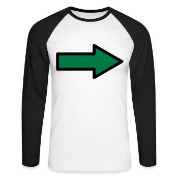Arrow Sign Symbols - Unisex Long Sleeve Baseball T-Shirt - white/black - Front - Nik (191cm)