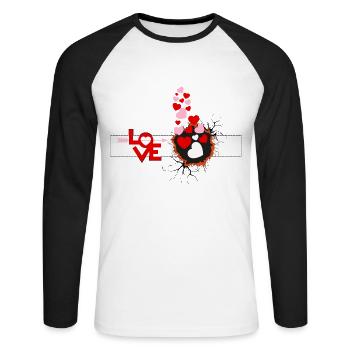 Love is Love - Unisex Long Sleeve Baseball T-Shirt - white/black - Front - Nik (191cm)