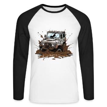 The Off-Road Adventurer - Unisex Long Sleeve Baseball T-Shirt - white/black - Front - Nik (191cm)