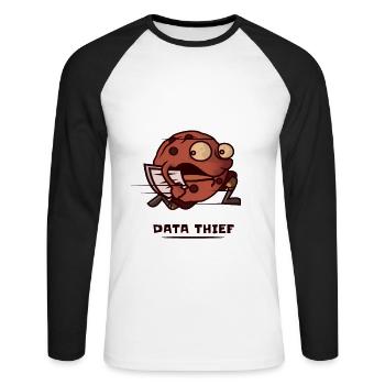 Cookie Data Thief Data Protest Human Right - Unisex Long Sleeve Baseball T-Shirt - white/black - Front - Nik (191cm)