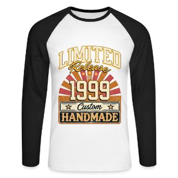 Limité 1999 Dictons drôles cadeau anniversaire - T-shirt baseball manches longues Homme - blanc/noir - Devant - Nik (191cm)