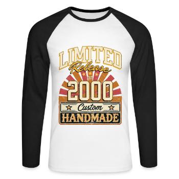 Limited 2000 Funny Sayings Gift Birthday - Unisex Long Sleeve Baseball T-Shirt - white/black - Front - Nik (191cm)