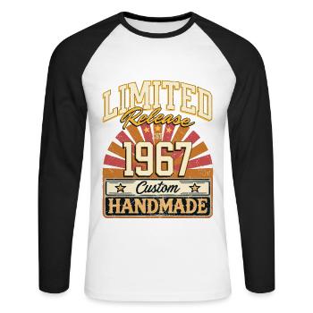 Limited 1967 Lustige Sprüche Geschenk Geburtstag - Unisex Baseballshirt langarm - Weiß/Schwarz - Vorne - Nik (191cm)