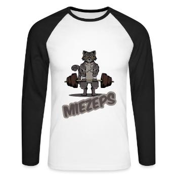 Chats de gym disant "chattes" sport ha - T-shirt baseball manches longues Homme - blanc/noir - Devant - Nik (191cm)