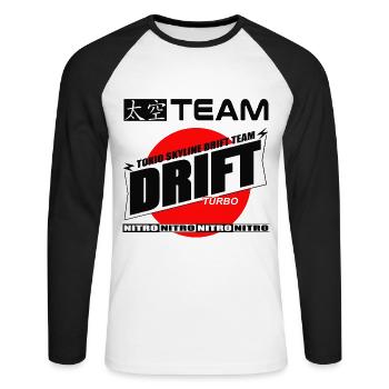 Drift Racing Team - T-shirt baseball manches longues Homme - blanc/noir - Devant - Nik (191cm)