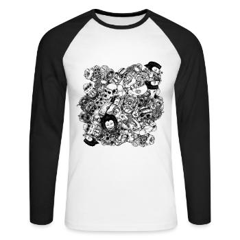 Men and Mutants bw - Unisex Long Sleeve Baseball T-Shirt - white/black - Front - Nik (191cm)