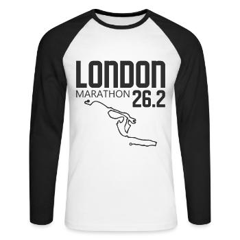 London Marathon 26.2 - Unisex Long Sleeve Baseball T-Shirt - white/black - Front - Nik (191cm)