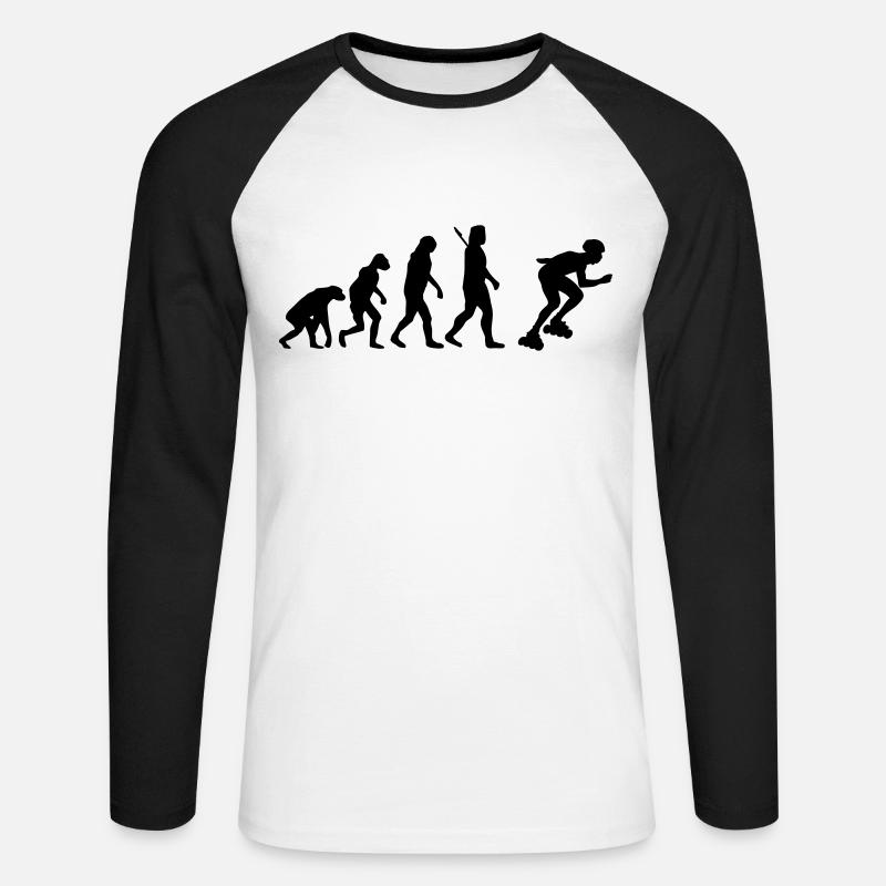 Inline skating - Inline skates - Unisex Baseballshirt langarm - Weiß/Schwarz