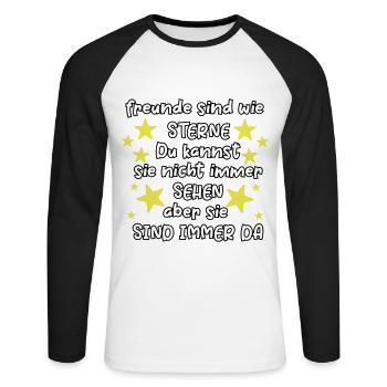Friends are like stars friendship saying friend - Unisex Long Sleeve Baseball T-Shirt - white/black - Front - Nik (191cm)