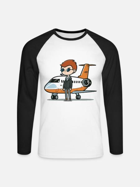 The Jet Setter - Unisex Long Sleeve Baseball T-Shirt - white/black