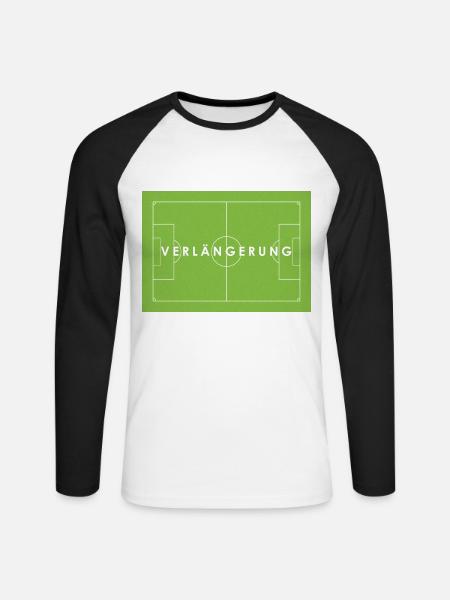 VERLÄNGERUNG Fußballspiel Statement - Unisex Baseballshirt langarm - Weiß/Schwarz