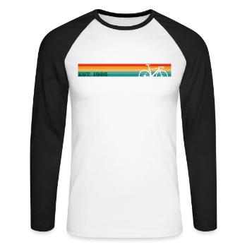 Millésime 1986 - T-shirt baseball manches longues Homme - blanc/noir - Devant - Nik (191cm)