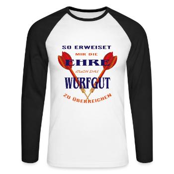 Darts Sayings Darts for Darts Players Gifts - Unisex Long Sleeve Baseball T-Shirt - white/black - Front - Nik (191cm)
