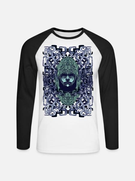 Junge mit Labirinth Hörnern - Unisex Baseballshirt langarm - Weiß/Schwarz