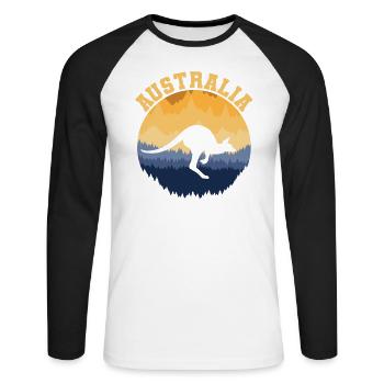 Australia Australia kangaroo - Unisex Long Sleeve Baseball T-Shirt - white/black - Front - Nik (191cm)