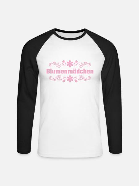 Blumenmädchen Streukörbchen Hochzeit - Unisex Baseballshirt langarm - Weiß/Schwarz