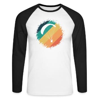 Parapente Sports extrêmes Vol à voile Passe-temps - T-shirt baseball manches longues Homme - blanc/noir - Devant - Nik (191cm)