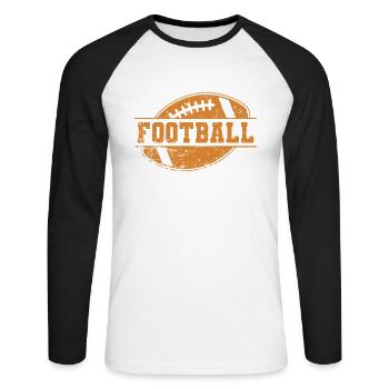 Jeu de football America Sport Touchdown - T-shirt baseball manches longues Homme - blanc/noir - Devant - Nik (191cm)