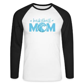 Basketball Mom Ballsport Amérique États-Unis - T-shirt baseball manches longues Homme - blanc/noir - Devant - Nik (191cm)