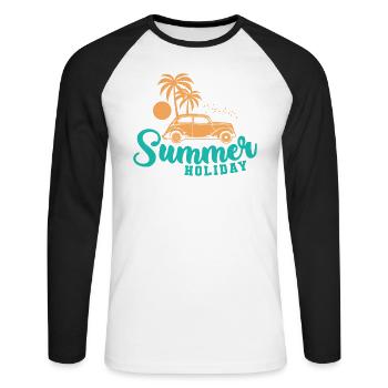 Summer Holiday Holiday Leisure Holidays - Unisex Long Sleeve Baseball T-Shirt - white/black - Front - Nik (191cm)