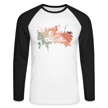 Go Kart Rennen Strecke Auto Rennstrecke - Unisex Baseballshirt langarm - Weiß/Schwarz - Vorne - Nik (191cm)