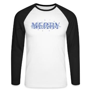 Merry Christmas Holiday Christmas - Unisex Long Sleeve Baseball T-Shirt - white/black - Front - Nik (191cm)