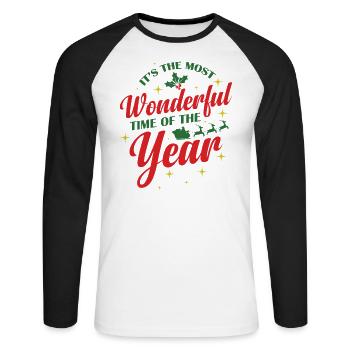 It's the most Wonderful Time of the Year - Unisex Long Sleeve Baseball T-Shirt - white/black - Front - Nik (191cm)