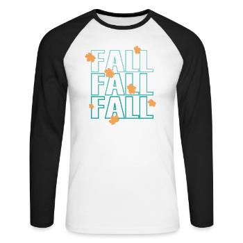Remerciements d’automne donnant des vacances en famille aux États-Unis - T-shirt baseball manches longues Homme - blanc/noir - Devant - Nik (191cm)