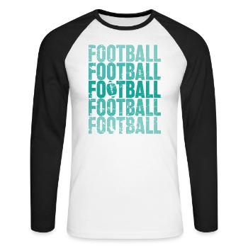 Football America Volkssport Touchdown - T-shirt baseball manches longues Homme - blanc/noir - Devant - Nik (191cm)