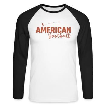 Football américain USA Kick Sport USA - T-shirt baseball manches longues Homme - blanc/noir - Devant - Nik (191cm)