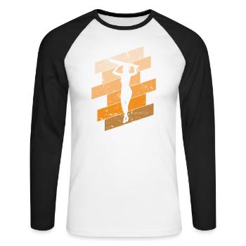 Surfing Woman with Surfboard Surfing Wind - Unisex Long Sleeve Baseball T-Shirt - white/black - Front - Nik (191cm)