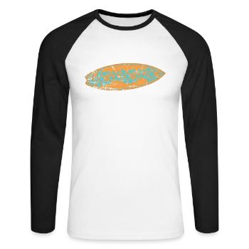 Planche de surf Surf Sports nautiques Vent - T-shirt baseball manches longues Homme - blanc/noir - Devant - Nik (191cm)