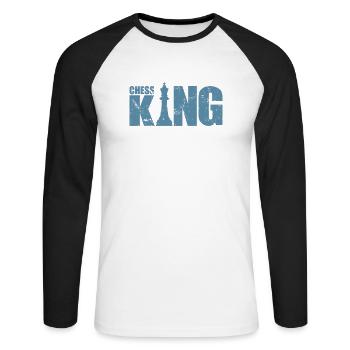 Jeu de plateau Chess King Chess Casse-tête - T-shirt baseball manches longues Homme - blanc/noir - Devant - Nik (191cm)