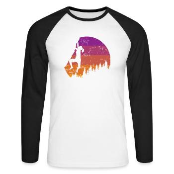 Klettern Hobby Fitness Bouldern Sport - Unisex Baseballshirt langarm - Weiß/Schwarz - Vorne - Nik (191cm)