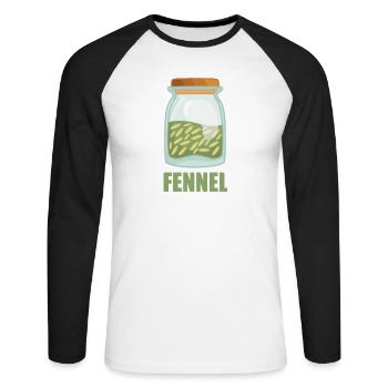 Fennel spice flavor food cooking - Unisex Long Sleeve Baseball T-Shirt - white/black - Front - Nik (191cm)