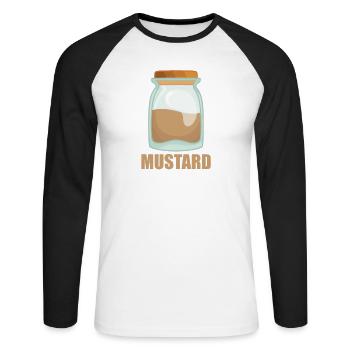 Goût d’épices à la moutarde Cuisine - T-shirt baseball manches longues Homme - blanc/noir - Devant - Nik (191cm)
