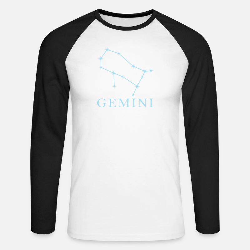 Sternkonstellation Sternzeichen Zwillinge - Unisex Baseballshirt langarm - Weiß/Schwarz