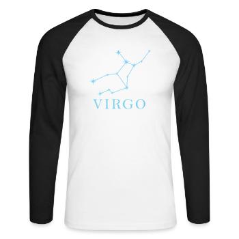 Star constellation Zodiac sign Virgo - Unisex Long Sleeve Baseball T-Shirt - white/black - Front - Nik (191cm)