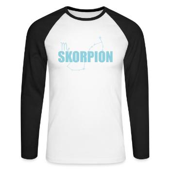 Signe du zodiaque Scorpion Constellation du Scorpion - T-shirt baseball manches longues Homme - blanc/noir - Devant - Nik (191cm)