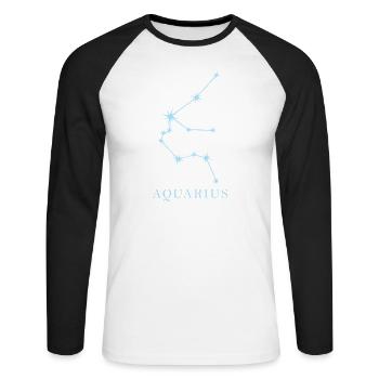 Star constellation Zodiac sign Aquarius - Unisex Long Sleeve Baseball T-Shirt - white/black - Front - Nik (191cm)