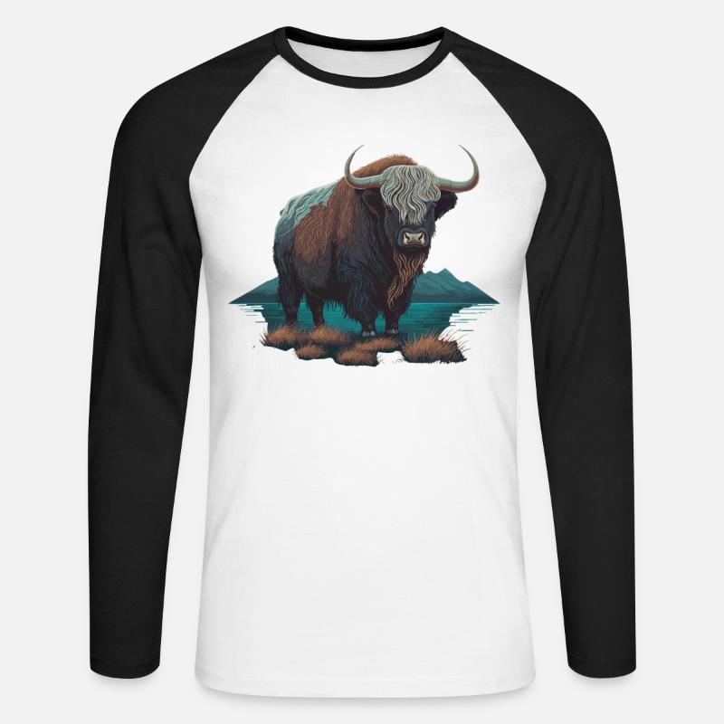 Säugetier - Unisex Baseballshirt langarm - Weiß/Schwarz