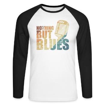 Nothing but Blues Music Trumpet - Unisex Long Sleeve Baseball T-Shirt - white/black - Front - Nik (191cm)
