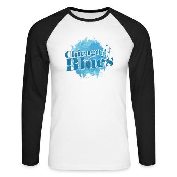 Chicago Blues Music Trumpet - Unisex Long Sleeve Baseball T-Shirt - white/black - Front - Nik (191cm)